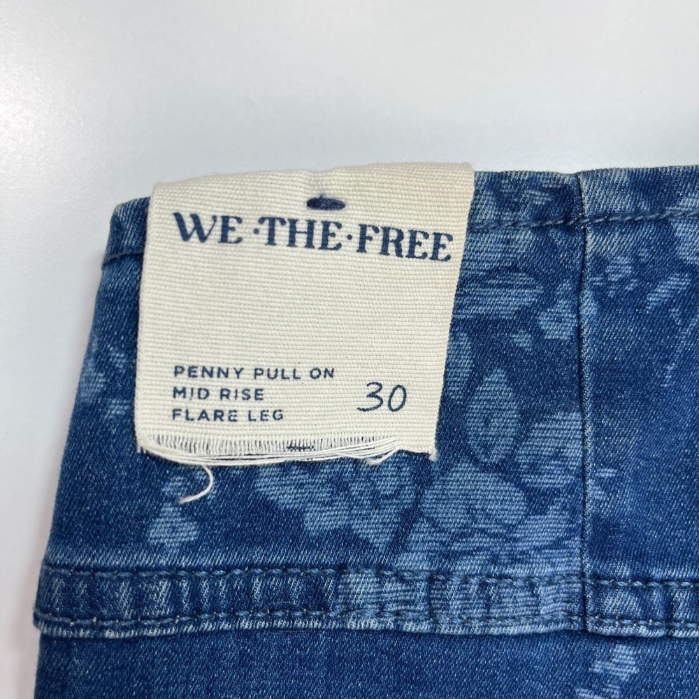 We The Free Blue Floral Denim Flare Jeans - Picture 4 of 15